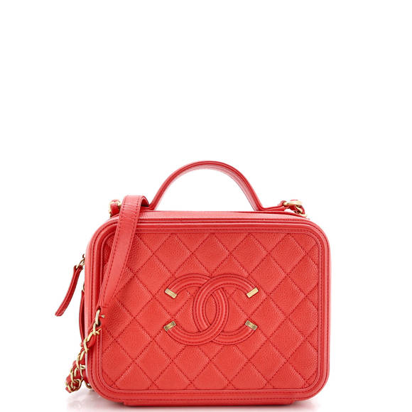 Chanel Medium Filigree Vanity Case Quilted Caviar - Picture 1 of 5